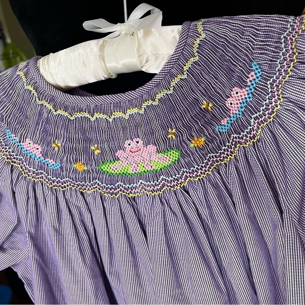 GIRLS ROSALINA SMOCKED BISHOP STYLE DRESS 5Y NWT - Picture 5 of 12